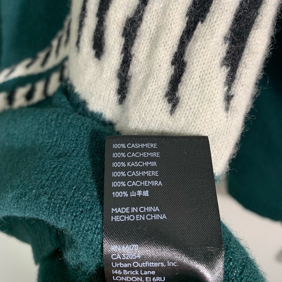Maeve, by Anthropologie, cashmere, green, zebra sweater. S - Picture 7 of 8
